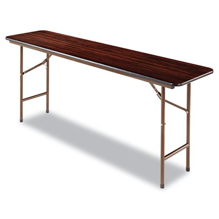 ALERA Rectangle Folding Table, 71.78" W, 17.75" L, 29.13" H, Mahogany Top, Laminate FT727218MY